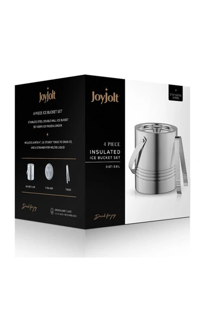 Shop Joyjolt Doube Wall Stainless Steel Ice Bucket Set In Silver