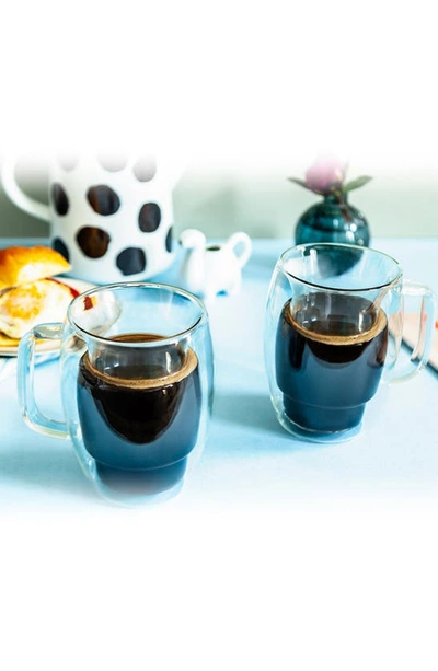 Joyjolt Cadus Double Wall Coffee Glass In Clear