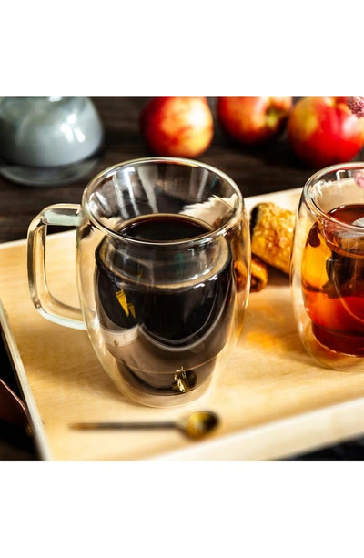Joyjolt Cadus Double Wall Coffee Glass In Clear