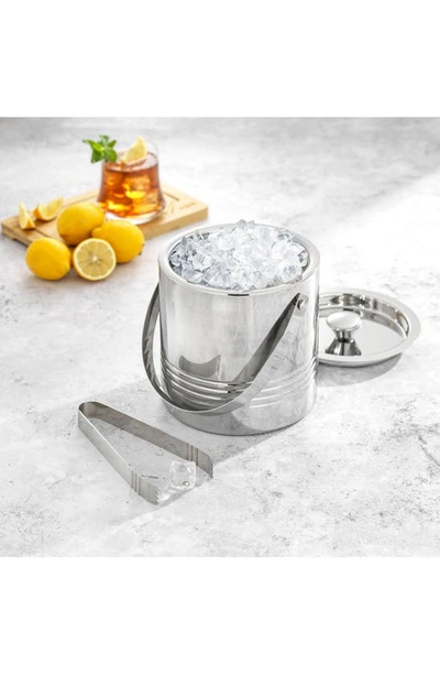 Shop Joyjolt Doube Wall Stainless Steel Ice Bucket Set In Silver