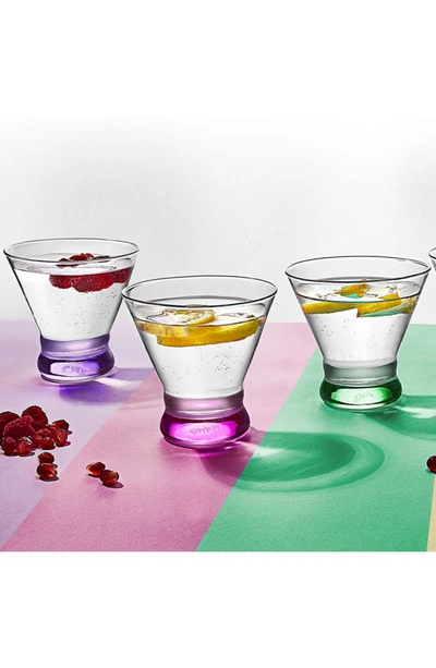 Joyjolt Hue Colored Stemless Martini Glass In Multi