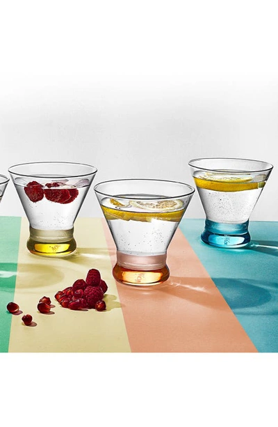 Joyjolt Hue Colored Stemless Martini Glass In Multi