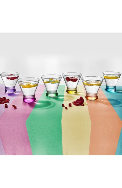 Joyjolt Hue Colored Stemless Martini Glass In Multi