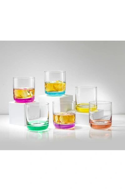 Shop Joyjolt Hue Colored Double Old Fashion Glass In Multi