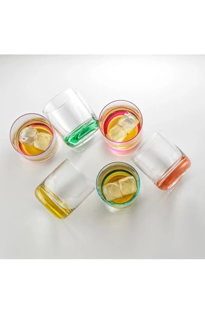 Joyjolt Hue Colored Double Old Fashion Glass In Multi
