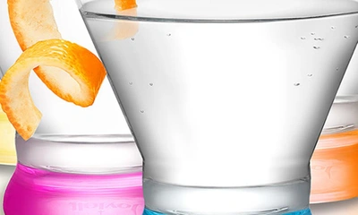 Joyjolt Hue Colored Stemless Martini Glass In Multi