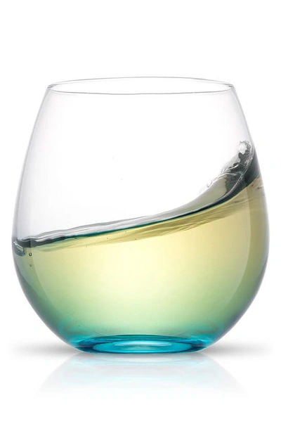Joyjolt Hue Set Of 6 Colored Stemless Wine Glasses In Multi