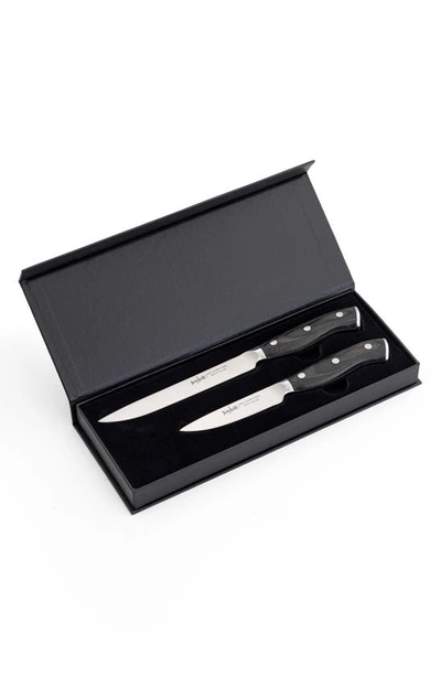 Joyjolt Stainless Steel Utility Knife & Paring Knife 2-piece Set In Silver/ Black