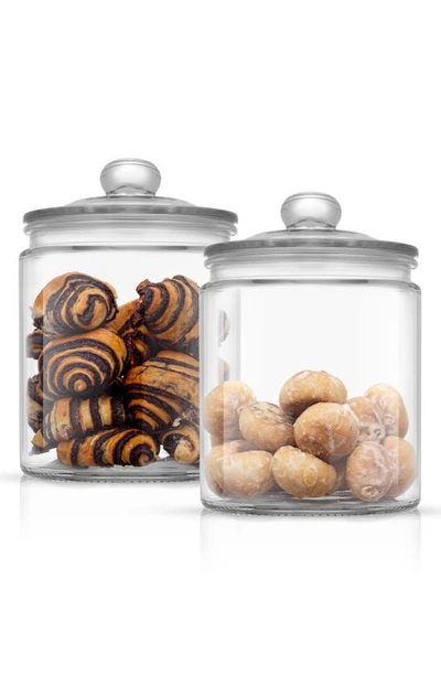 Shop Joyjolt Round Glass Cookie Jar In Clear