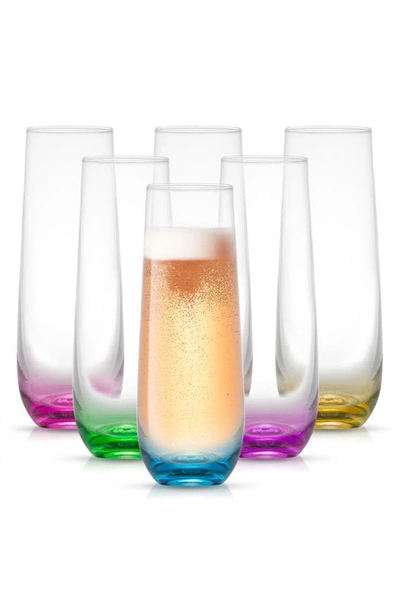 Joyjolt Hue Colored Stemless Champagne Glass In Multi