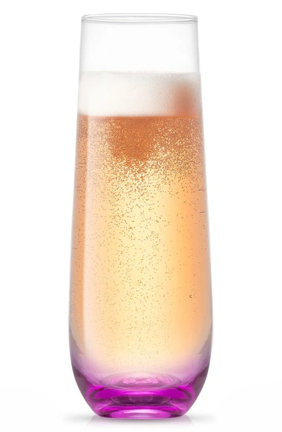 Joyjolt Hue Colored Stemless Champagne Glass In Multi