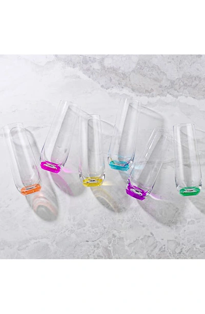 Joyjolt Hue Colored Stemless Champagne Glass In Multi