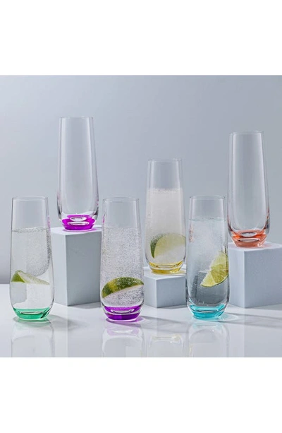 Joyjolt Hue Colored Stemless Champagne Glass In Multi