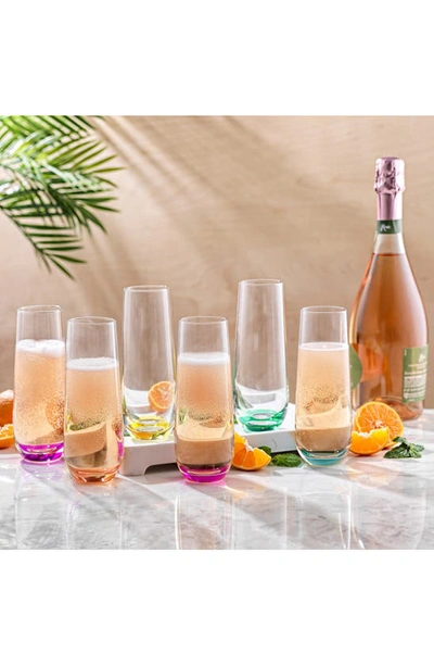 Joyjolt Hue Colored Stemless Champagne Glass In Multi