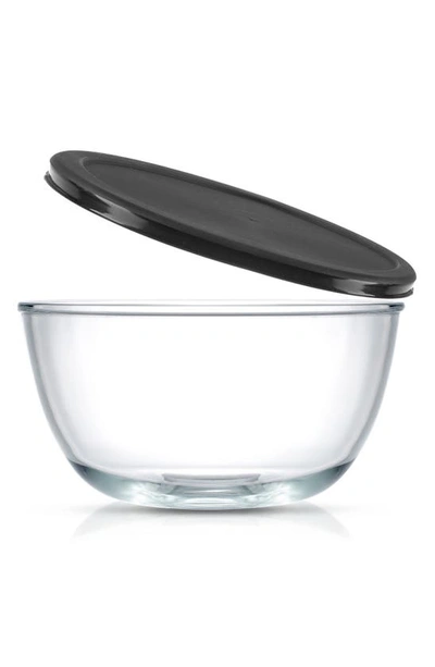 Shop Joyjolt Set Of 4 Thick Glass Mixing Bowls With Airtight Lids In Black