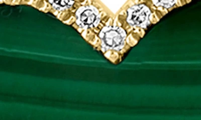 Shop Effy 14k Yellow Gold Malachite & Diamond Halo Heart Pendant Necklace In Green