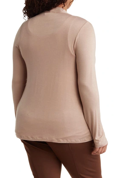 Shop Renee C Jersey Cardigan In Taupe