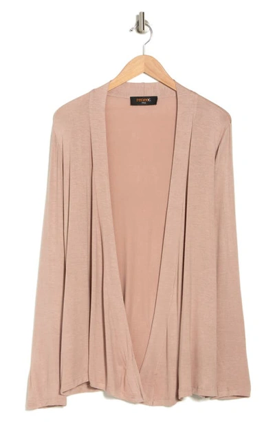Shop Renee C Jersey Cardigan In Taupe