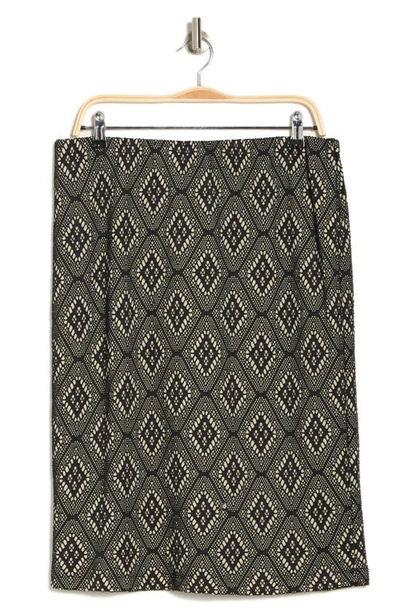 Renee C Diamond Print Pencil Skirt In Black