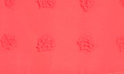 Forgotten Grace Crochet Clip Dot Blouse In Coral