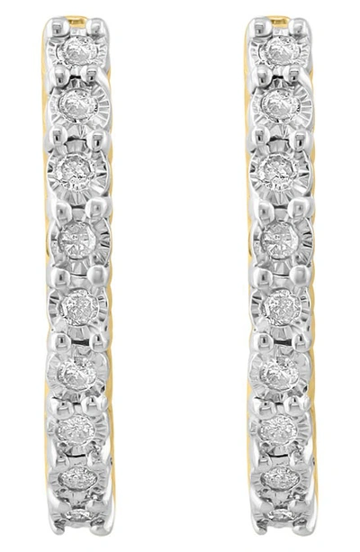 Effy 14k Yellow Gold Diamond Hoop Earrings In Yellow