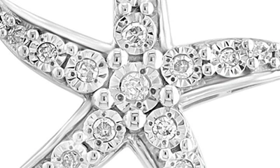 Effy Sterling Silver Diamond Starfish Stud Earrings In Silver
