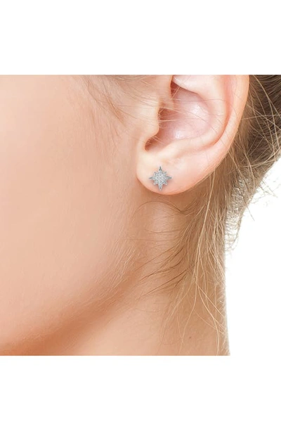 Effy Sterling Silver Diamond Burst Stud Earrings In Silver