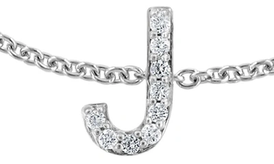 Effy Sterling Silver Diamond Initial Bracelet In Silver/ J