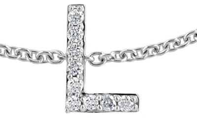 Effy Sterling Silver Diamond Initial Bracelet In Silver/ L
