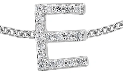 Effy Sterling Silver Diamond Initial Bracelet In Silver/ E