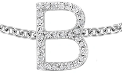 Effy Sterling Silver Diamond Initial Bracelet In Silver/ B