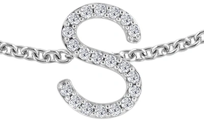 Effy Sterling Silver Diamond Initial Bracelet In Silver/ S