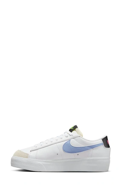 Shop Nike Blazer Low Platform Sneaker In White / Cobalt/ Volt/ Black