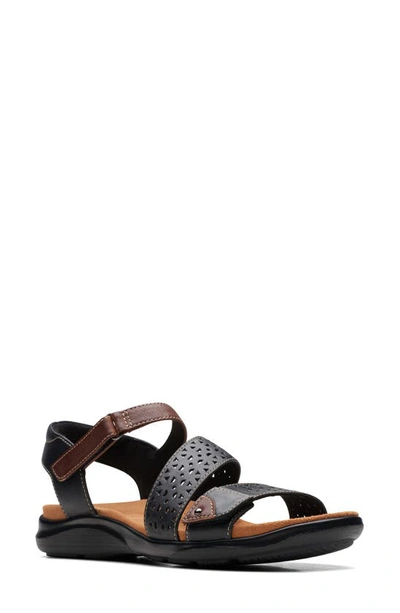 Shop Clarks Kitly Way Sandal In Black Leather