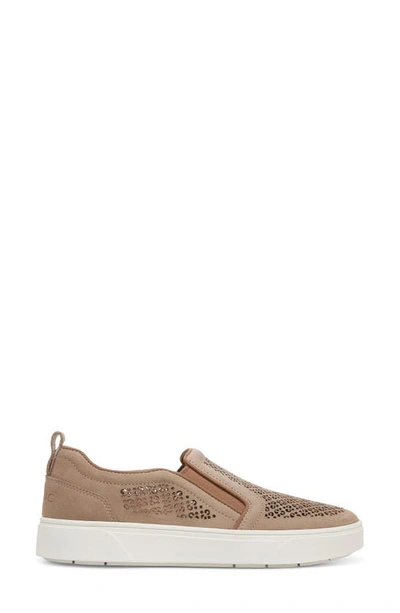 Shop Vionic Kimmie Perforated Suede Slip-on Sneaker In Wheat