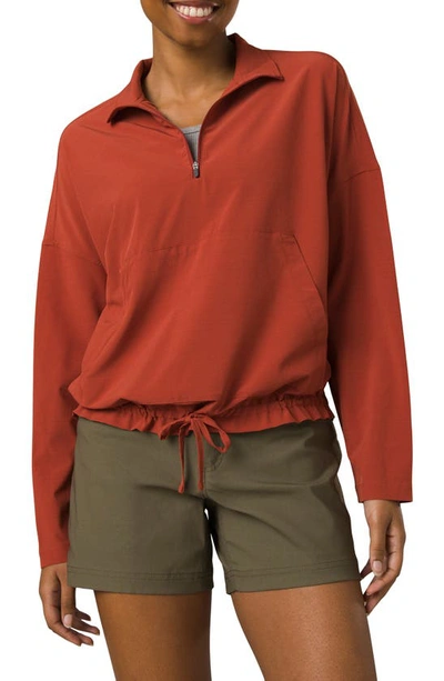 Shop Prana Railay Half Zip Pullover In Rust