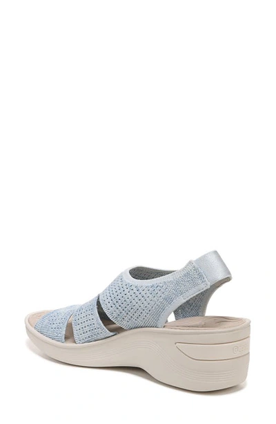 Shop Bzees Double Up Wedge Slingback Sandal In Morning Sky Knit