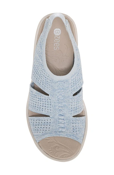 Shop Bzees Double Up Wedge Slingback Sandal In Morning Sky Knit