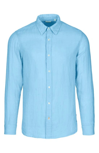 Shop Swims Amalfi Linen Button-up Shirt In Spray Blue