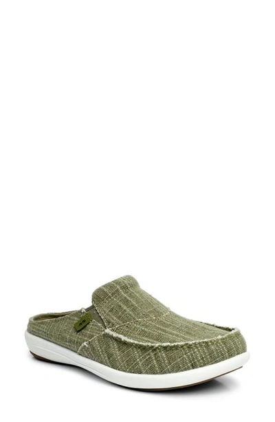 Shop Revitalign Siesta Orthotic Canvas Slip-on Shoe In Olive