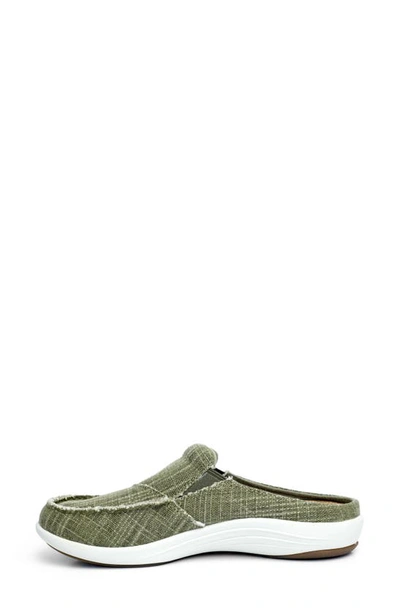 Revitalign Siesta Orthotic Canvas Slip-on Shoe In Olive