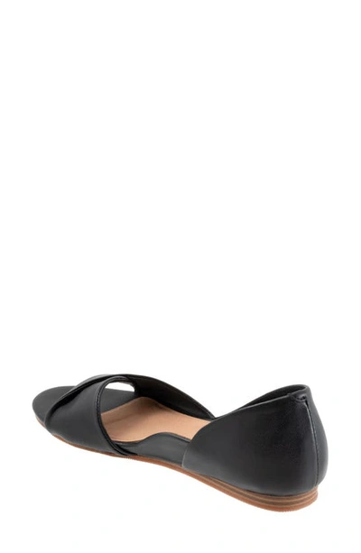 Softwalk Cypress Open Toe Flat In Black
