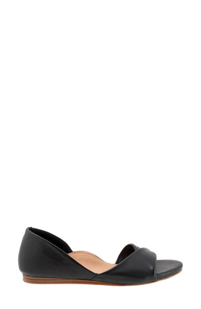 Softwalk Cypress Open Toe Flat In Black