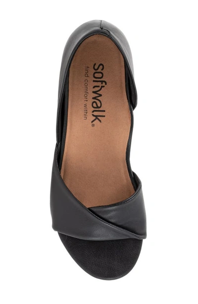 Softwalk Cypress Open Toe Flat In Black