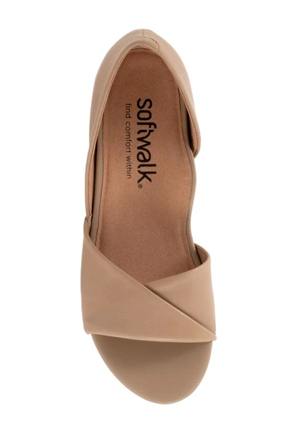 Softwalk Cypress Open Toe Flat In Beige