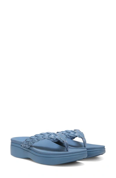 Shop Vionic Kenji Platform Sandal In Blue Shadow