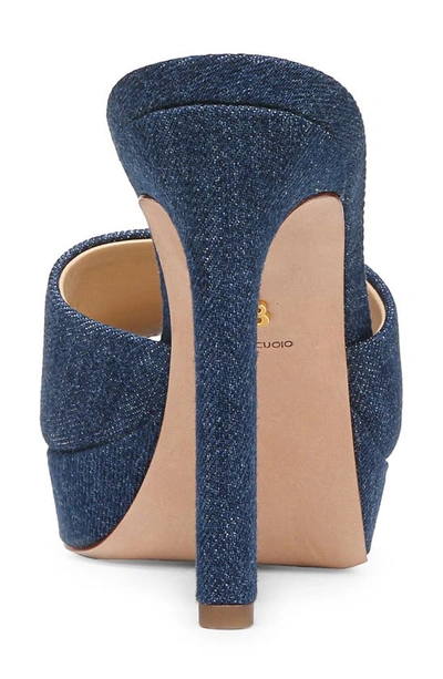 Shop Veronica Beard Dali Platform Stiletto Sandal In Mountain Blue