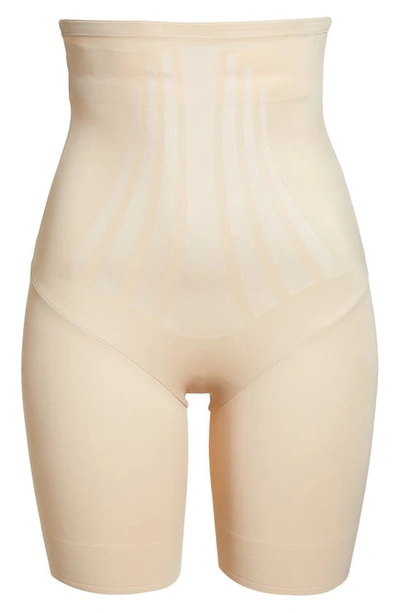 Shop Miraclesuit Modern Miracle™ High Waist Thigh Slimmer Shorts In Warm Beige