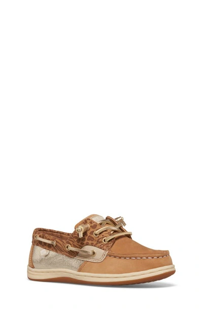 Sperry Kids' Songfish Metallic Boat Shoe In Champagne