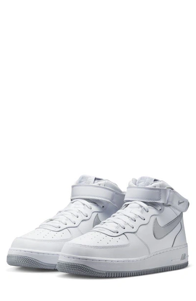 Shop Nike Air Force 1 Mid '07 Sneaker In White/ White/ Wolf Grey